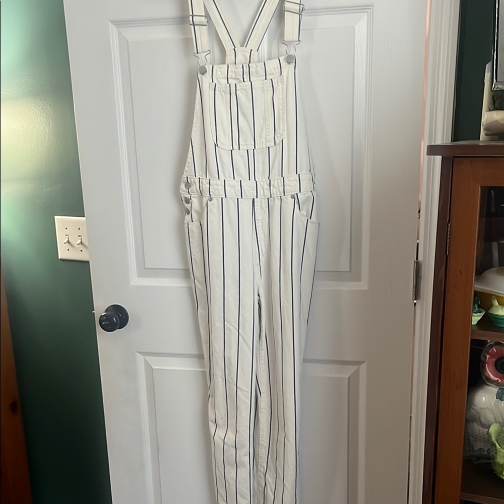 Universal Thread White and Blue Women's Overalls